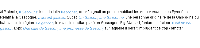 Définition gascon ACAD 1986