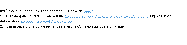 Définition gauchissement ACAD 1986