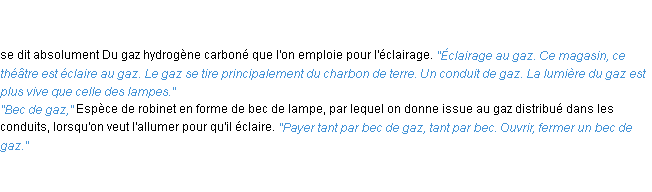 Définition gaz ACAD 1835