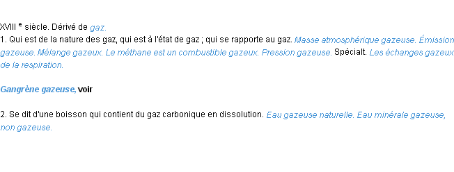 Définition gazeux ACAD 1986