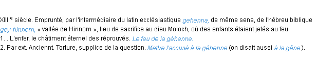 Définition géhenne ACAD 1986