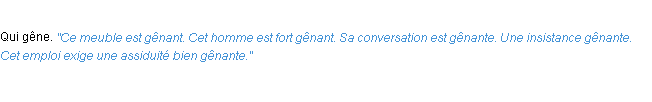Définition gênant ACAD 1932