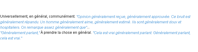 Définition généralement ACAD 1835