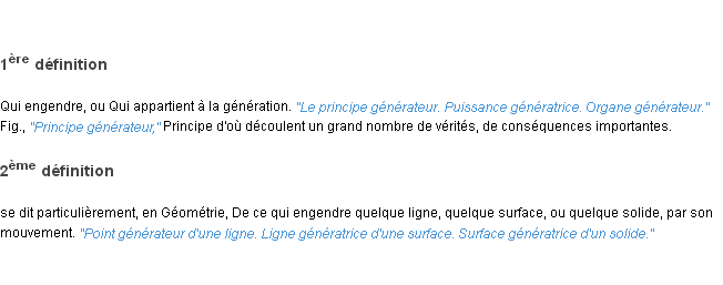 Définition générateur ACAD 1835