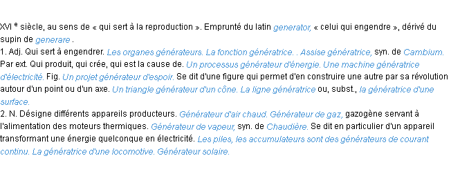 Définition générateur ACAD 1986