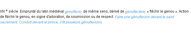 Définition génuflexion ACAD 1986