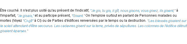 Définition gésir ACAD 1932