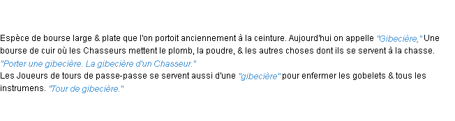 gibeciere definition