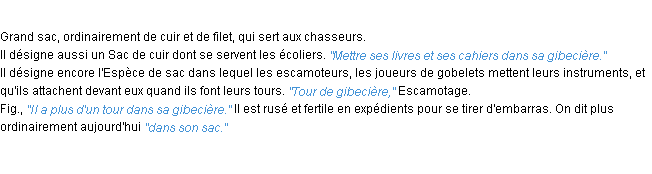 gibeciere definition