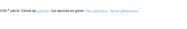 Définition giboyeux ACAD 1986