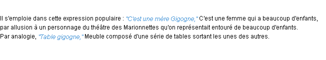 Définition gigogne ACAD 1932