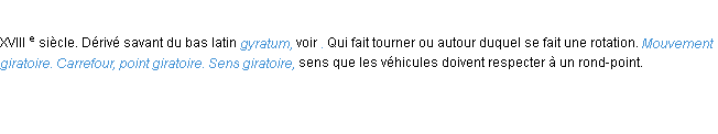 Définition giratoire ACAD 1986
