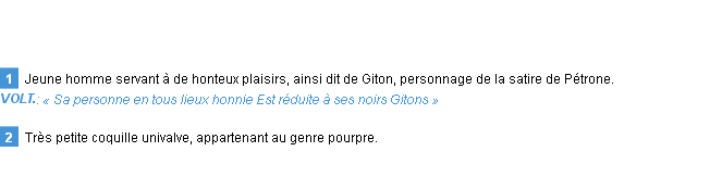 Définition giton Emile Littré