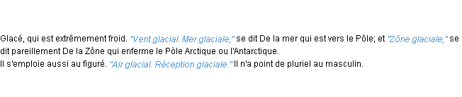 Définition glacial ACAD 1798