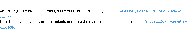 Définition glissade ACAD 1932