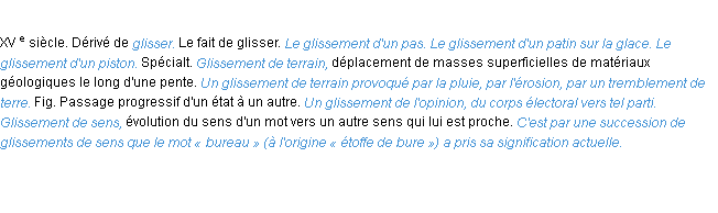 Définition glissement ACAD 1986