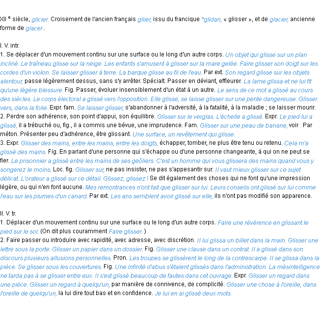 Définition glisser ACAD 1986