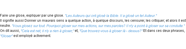 Définition gloser ACAD 1798