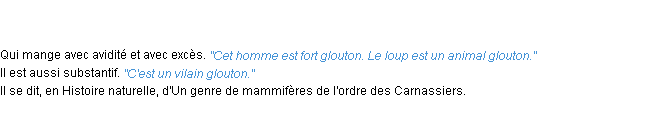 Définition glouton ACAD 1835