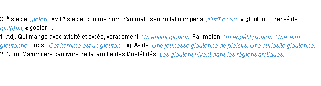 Définition glouton ACAD 1986