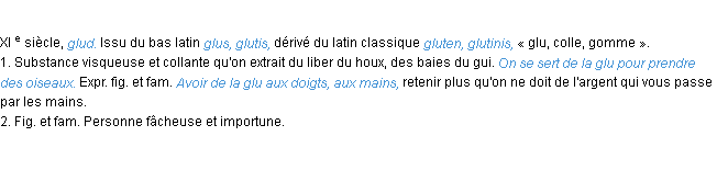 Définition glu ACAD 1986