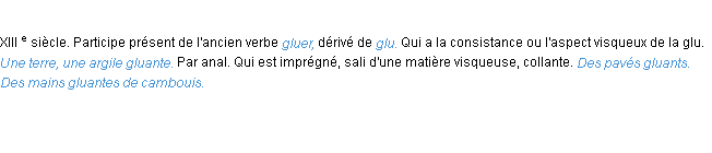 Définition gluant ACAD 1986