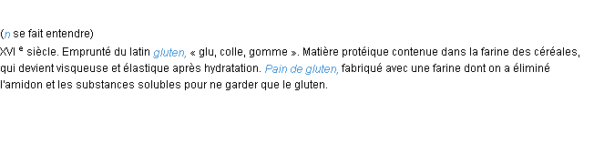 Définition gluten ACAD 1986