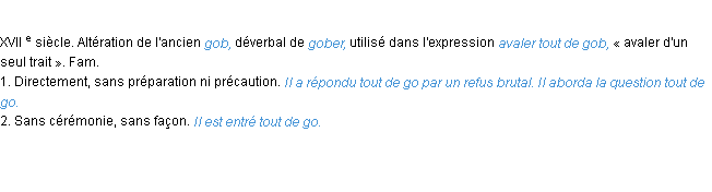 Définition go (tout de) ACAD 1986