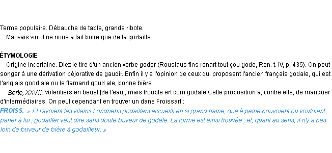 Définition godaille Emile Littré