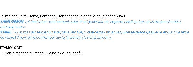 Définition godan ou godant Emile Littré