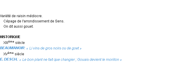 Définition gouais Emile Littré