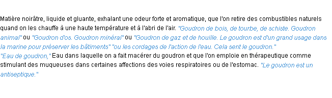 Définition goudron ACAD 1932