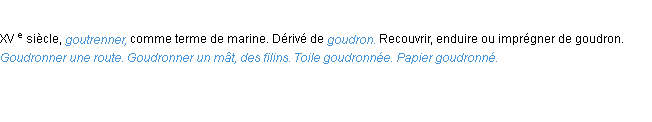 Définition goudronner ACAD 1986