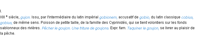 Définition goujon ACAD 1986