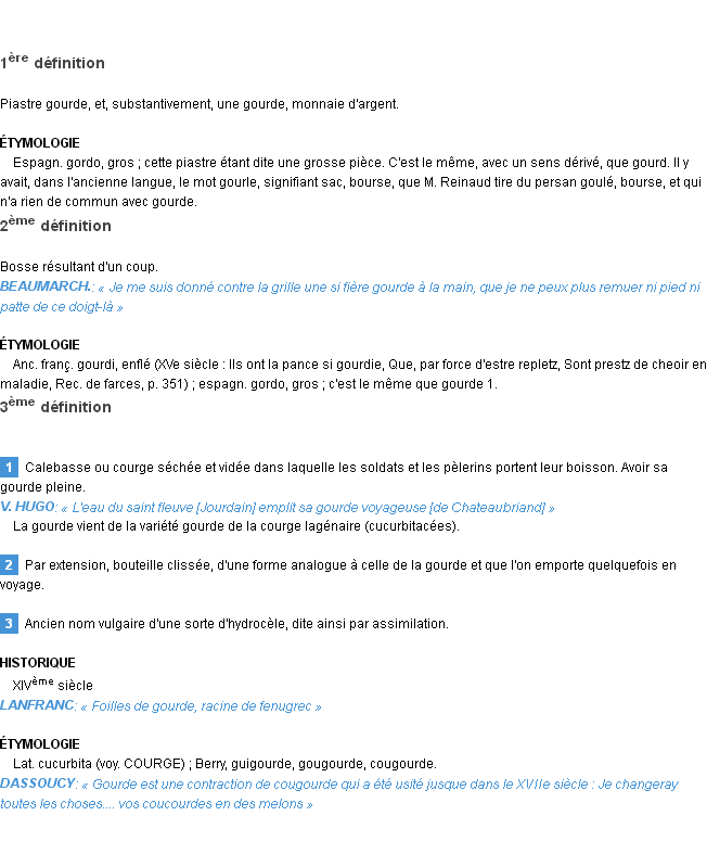 Définition gourde Emile Littré