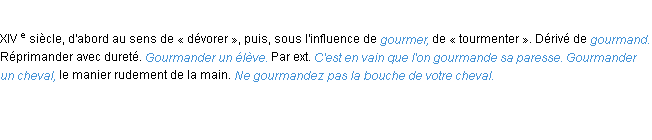 Définition gourmander ACAD 1986