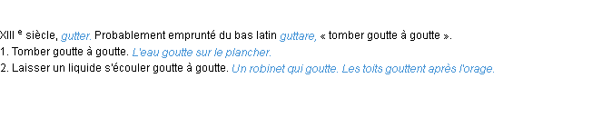 Définition goutter ACAD 1986