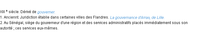 Définition gouvernance ACAD 1986