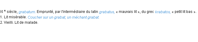 Définition grabat ACAD 1986