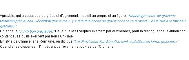 Définition gracieux ACAD 1798