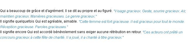 Définition gracieux ACAD 1932