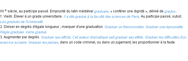 Définition graduer ACAD 1986