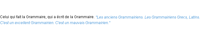 Définition grammairien ACAD 1762