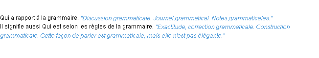 Définition grammatical ACAD 1932