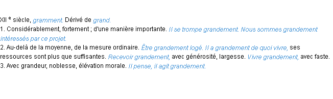 Définition grandement ACAD 1986