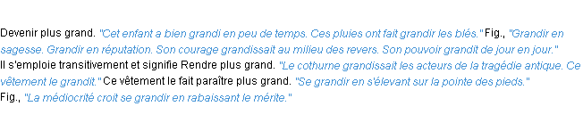 Définition grandir ACAD 1932