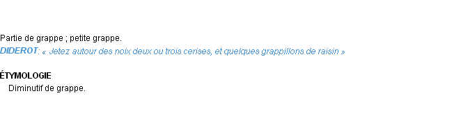 Définition grappillon Emile Littré