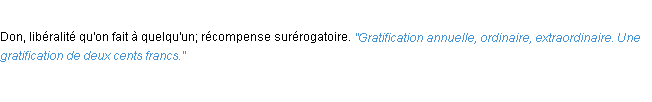 Définition gratification ACAD 1932