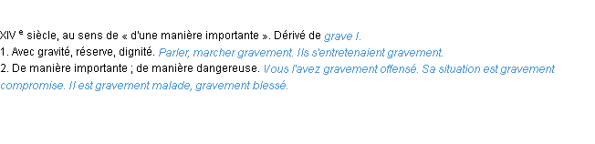 Définition gravement ACAD 1986