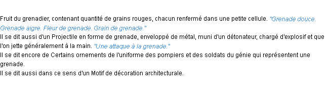 Définition grenade ACAD 1932